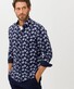 Brax Harold Hi-Flex Fine Jersey Fantasy Floral Pattern Shirt Navy