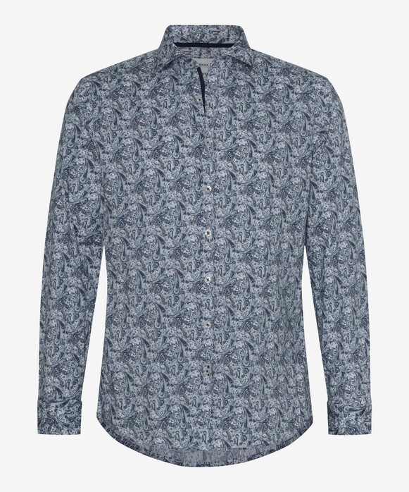 Brax Harold Paisley Fantasy Shirt Smooth Blue