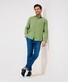 Brax Harold Uni Color Casual Linen Shirt Green Tea