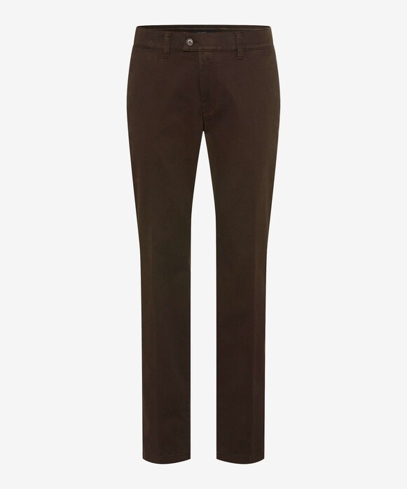 Brax Jim Easy Care Soft Satin Weave Broek Daily Brown