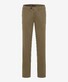 Brax Joe Uni Color Cotton Flat-Front Fine Stretch Broek Moss