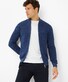 Brax John Knit 2-Way Zipper Pearl Stitch Look Cardigan Denim Blue