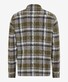 Brax Kay Bold Check Patch Breast Pockets Overshirt Olijf Groen