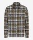 Brax Kay Bold Check Patch Breast Pockets Overshirt Olijf Groen