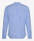 Brax Lars Pure Linen Stripe Stand-Up Collar Shirt Smooth Blue