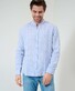 Brax Lars Pure Linen Stripe Stand-Up Collar Shirt Smooth Blue