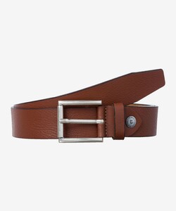 Brax Leather Belt Uni Fine Melange Structure Belt Cognac