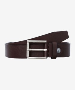 Brax Leather Belt Uni Fine Melange Structure Dark Brown Melange