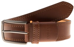 Brax Leather Belt Uni Thick Thread Cognac