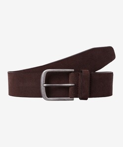 Brax Leather Suede Belt Belt Dark Brown Melange