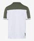 Brax Leif Block Color Fine Pique Structure Poloshirt White-Olive