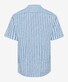 Brax Lionel Stand-Up Collar Stripe Cotton Linen Blend Shirt Greece