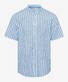 Brax Lionel Stand-Up Collar Stripe Cotton Linen Blend Shirt Greece