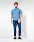 Brax Lionel Uni Linen Stand-Up Collar Shirt Dusty Blue