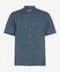 Brax Lionel Uni Linen Stand-Up Collar Shirt Dusty Blue