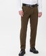 Brax Luis Thermo Cotton Flex Pleated Pants Olive Green