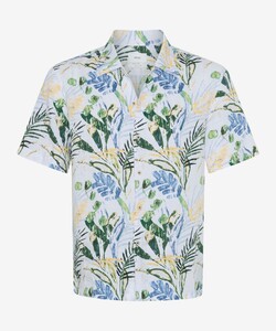 Brax Luke Fantasy Leaves And Floral Pattern Pure Linen Shirt Balance