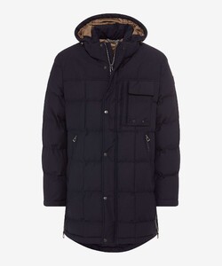 Brax Marco Quilted Jacket Detachable Hood Dark Navy