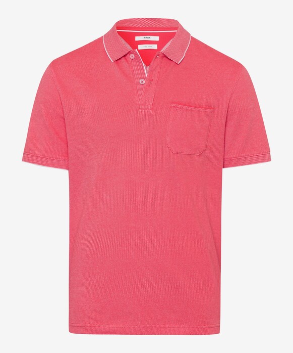 Brax Paddy Fine Piqué Subtle Contrast Piping Polo Watermelon