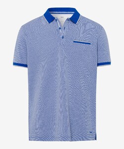 Brax Paddy Small Welt Breast Pocket Fine Jersey Polo Cornflower