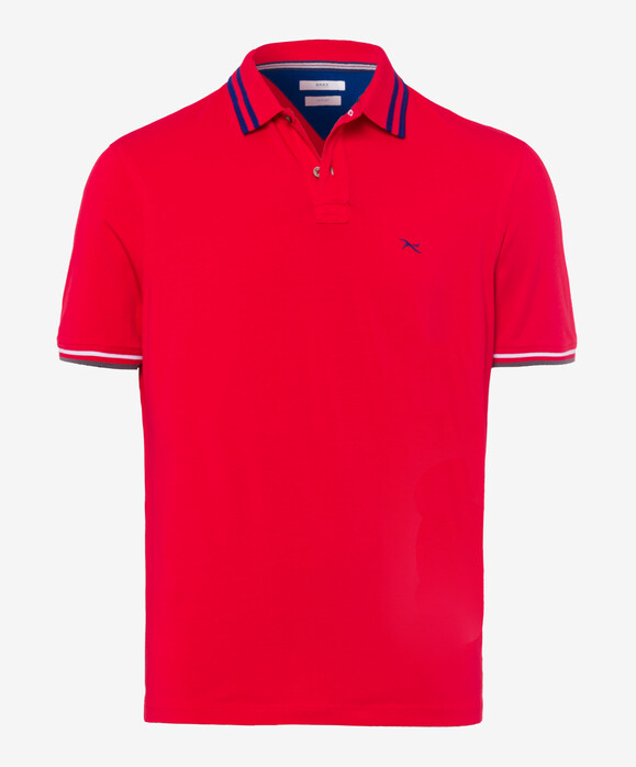 Brax Paolo Contrast Poloshirt Red