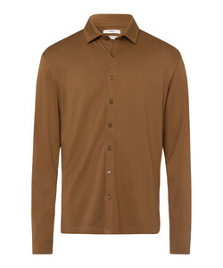 Brax Perseus Jersey Comfort Pima Cotton Overhemd Toffee