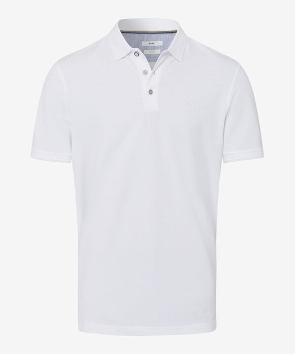 Brax Pete Hi-Flex Piqué Pima Cotton Blend Polo Wit