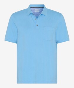 Brax Pete Uni Color Hi-Flex Piqué Poloshirt Smooth Blue