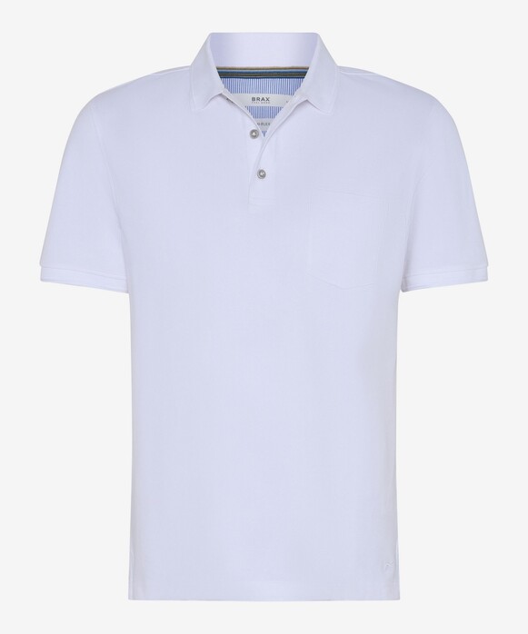 Brax Pete Uni Color Hi-Flex Piqué Poloshirt White