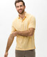 Brax Petter Faux Uni Two Tone Ultralight Fine Pique Cotton Blend Poloshirt Pineapple