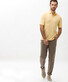 Brax Petter Faux Uni Two Tone Ultralight Fine Pique Cotton Blend Poloshirt Pineapple