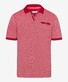 Brax Petter Fine Piqué Texture Contrast Collar And Breast Pocket Polo Signal Red