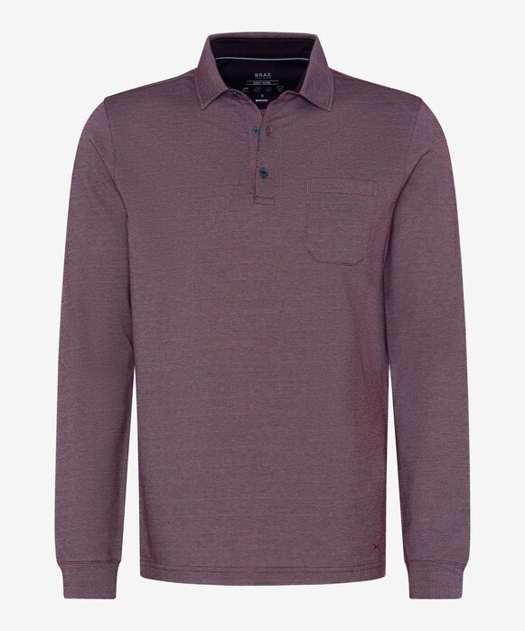 Brax Pharell Subtle Texture Jacquard Pattern Fine Jersey Polo Grape