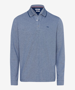 Brax Pharell Two Tone Fine Structure Polo Azure