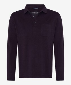 Brax Pirlo Breast Pocket Soft Interlock Jersey Polo Grape