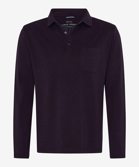 Brax Pirlo Breast Pocket Soft Interlock Jersey Polo Grape