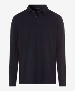 Brax Pirlo Breast Pocket Soft Interlock Jersey Poloshirt Dark Navy