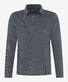 Brax Prescot Jacquard Pattern Easy Care Fine Jersey Poloshirt Mid Grey