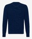 Brax Rick Crew Neck Wool Blend Fine Texture Mouliné Pullover Indigo