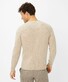 Brax Rick Crew Neck Wool Blend Fine Texture Mouliné Pullover Light Camel