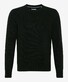 Brax Rick Crew Neck Wool Blend Fine Texture Mouliné Pullover Olive Green