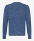 Brax Rick Crew Neck Wool Blend Fine Texture Mouliné Pullover Smoke Blue