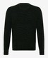 Brax Rick Crew Neck Wool Blend Fine Texture Mouliné Trui Olijf Groen