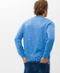 Brax Rick Garment Dye Slub Yarn Pullover Iced Blue