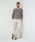 Brax Rick Light Cotton Linen Blend Crew Neck Allover Stripe Pullover Cosy Linen