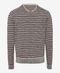 Brax Rick Light Cotton Linen Blend Crew Neck Allover Stripe Pullover Cosy Linen