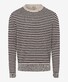 Brax Rick Light Cotton Linen Blend Crew Neck Allover Stripe Pullover Cosy Linen