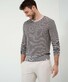 Brax Rick Light Cotton Linen Blend Crew Neck Allover Stripe Pullover Cosy Linen