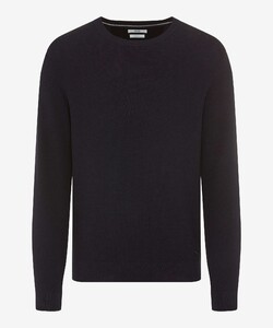 Brax Rick Texture Knit Crew Neck Pullover Dark Navy