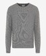 Brax Rick Texture Knit Crew Neck Pullover Mid Grey